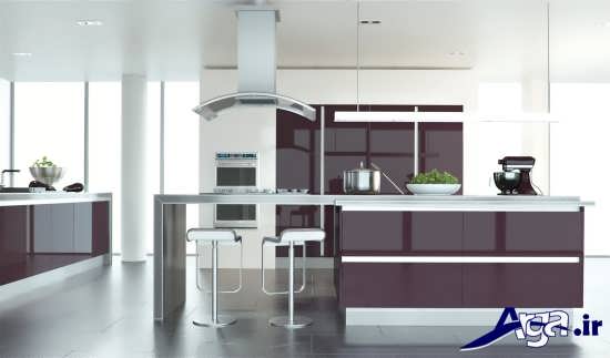 مدل کابینت براق و رنگی برای آشپزخانه 