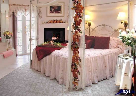 دیزاین اتاق خواب با گل
