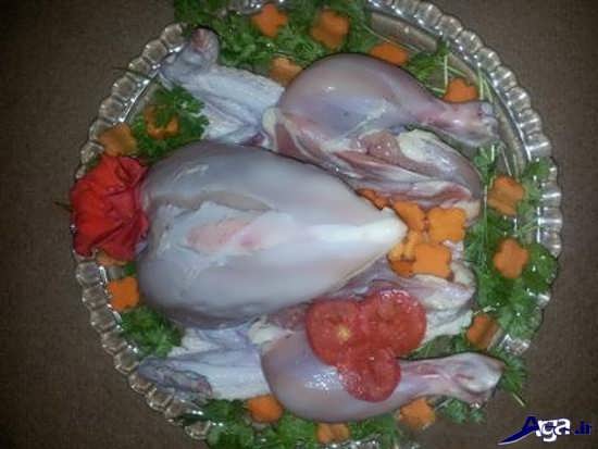 تزیین مرغ برای یخچال عروس
