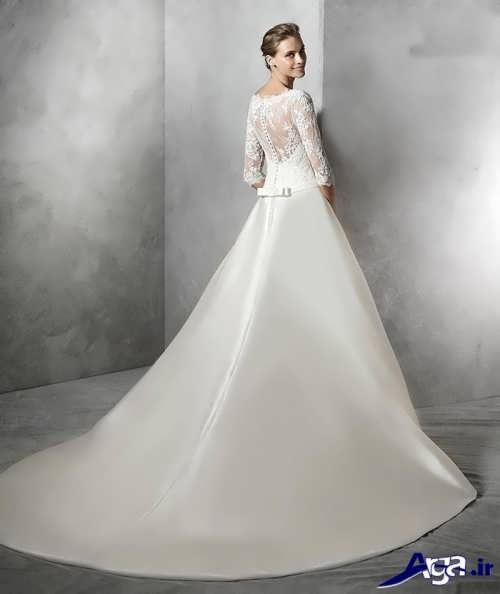 مدل لباس عروس با آستین بلند 