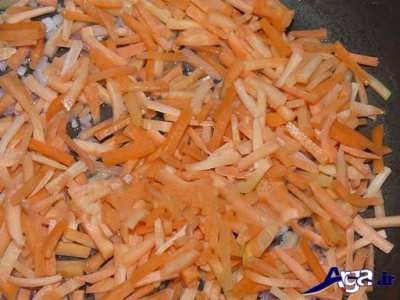 تفت دادن هویج 
