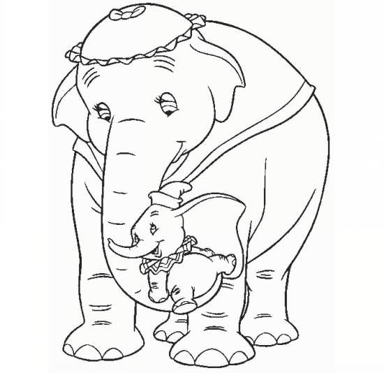 نقلشی فیل مهربان و بچه اش 