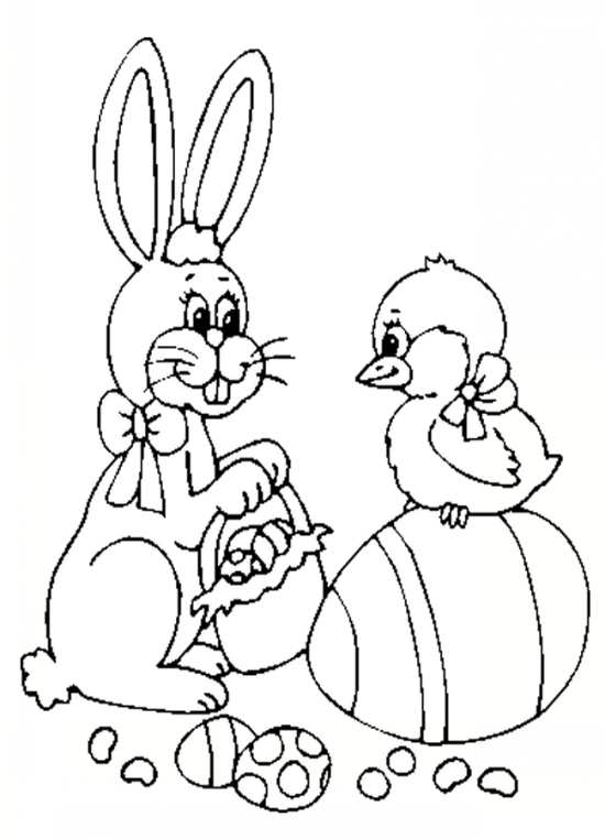 نقاشی خرگوش زرنگ و جوجه دوست داشتنی 