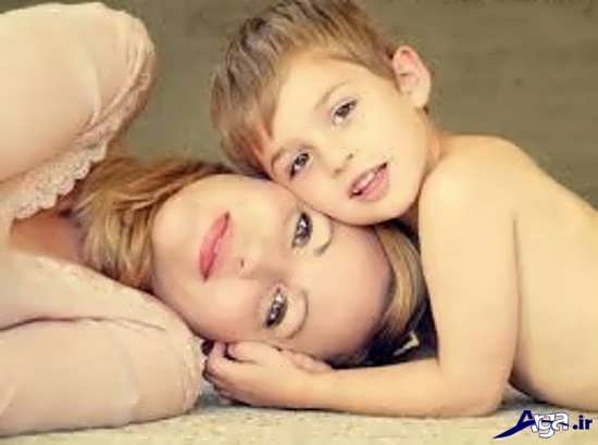 عکس مادر و فرزند با ژست های آتلیه ای بسیار زیبا 