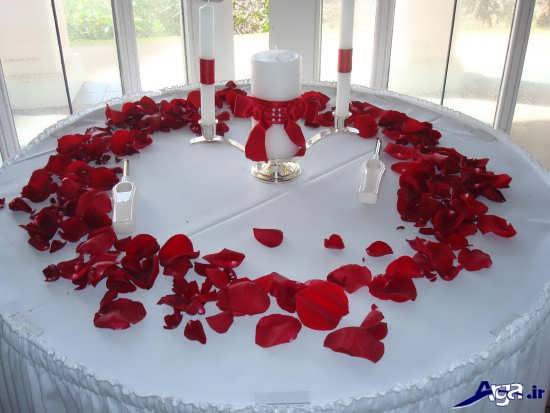 تزیین میز غذا برای سالگرد ازدواج با گل