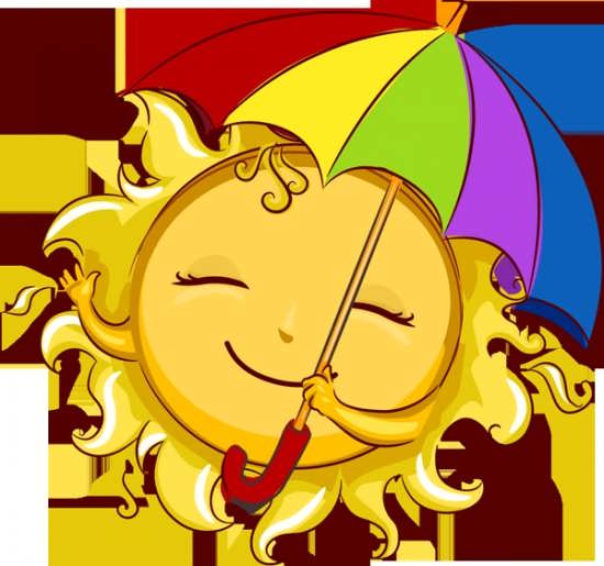 نقاشی خورشید خانم و چتر 