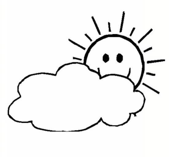 نقاشی ابر و خورشید برای کودکان 