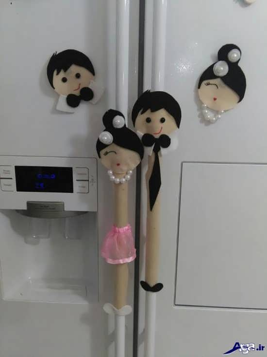 عروسک های نمدی برای تزیین درب یخچال