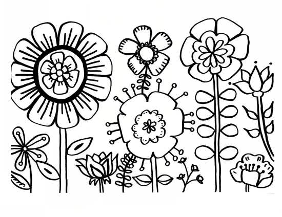 نقاشی گل برای کودکان با طرح های مختلف 