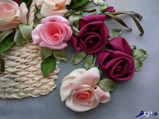 ساخت گل با روبان ساتن و پارچه ای