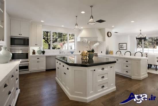 دکوراسیون مدرن و سفید آشپزخانه 