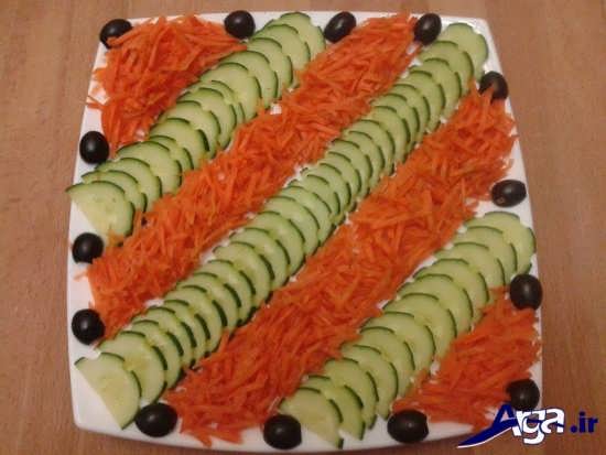 تزیین سالاد هویج و خیار 
