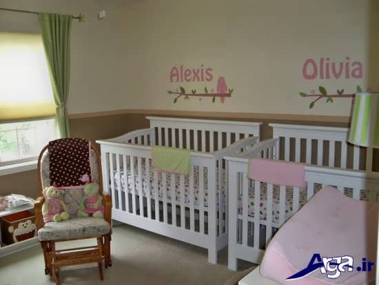 اتاق نوزادان دوقلو با طراحی بی نظیر و کاربردی 