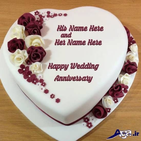 تزیین زیبا و خلاقانه کیک سالگرد ازدواج 
