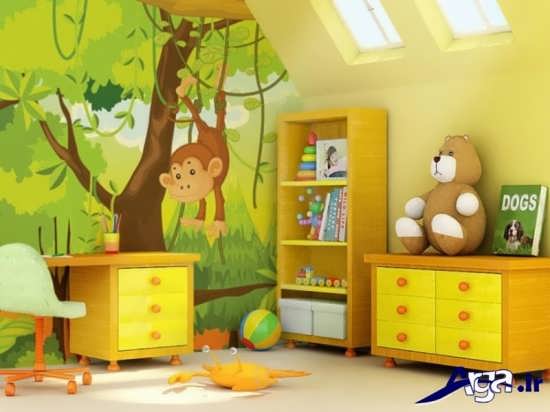 طراحی اتاق کودک با رنگ زرد 