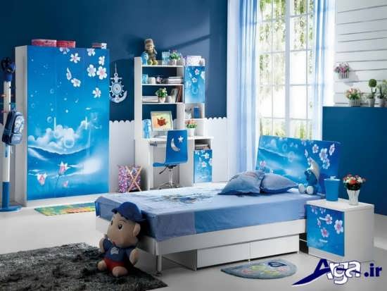 طراحی اتاقکودک با رنگ آبی 