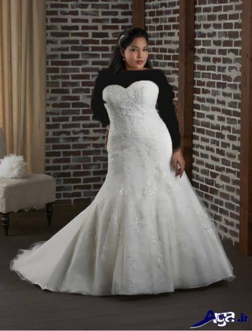 مدل لباس عروس دکلته برای خانم های چاق 