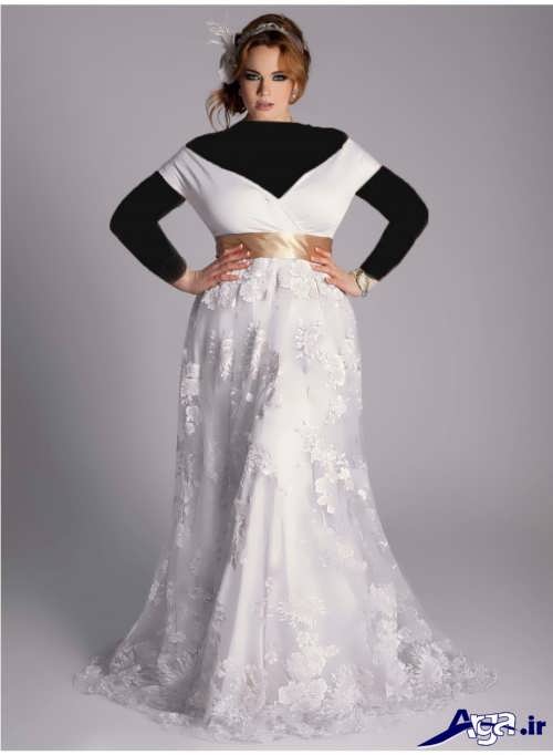 مدل لباس عروس با یقه هفت 