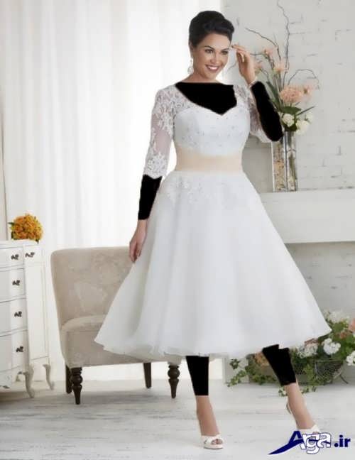 مدل لباس عروس برای افراد چاق با طرح کوتاه 