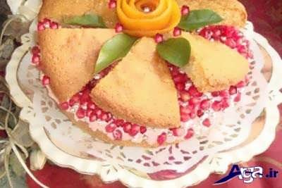 تزیین ساده کیک انار 