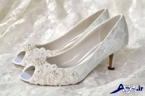 مدل کفش عروس پاشنه کوتاه جدید 