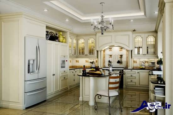 دکوراسیون سفید و جذاب آشپزخانه 