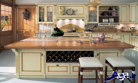دکوراسیون آشپزخانه کلاسیک با طراحی داخلی زیبا 