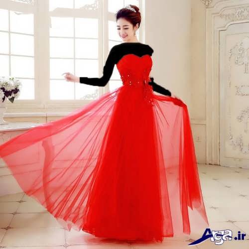 مدل لباس مجلسی قرمز برای خواهر عروس 