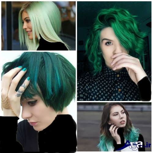 مدل رنگ موهای سبز 