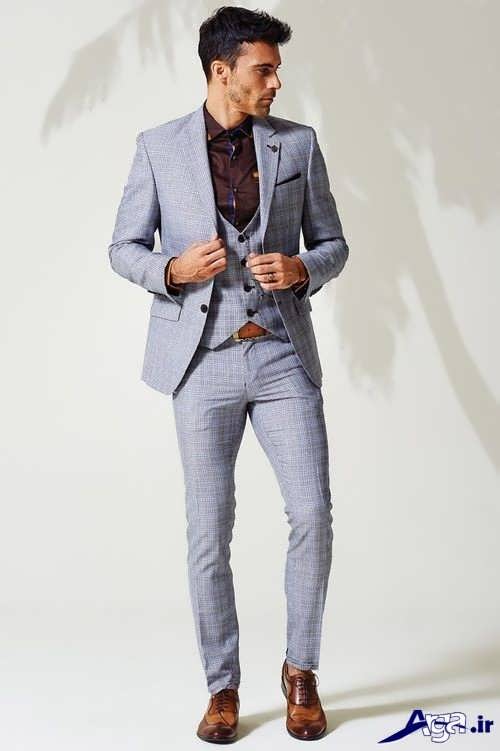 مدل کت و شلوار مردانه اسپرت با رنگ خاکستری 