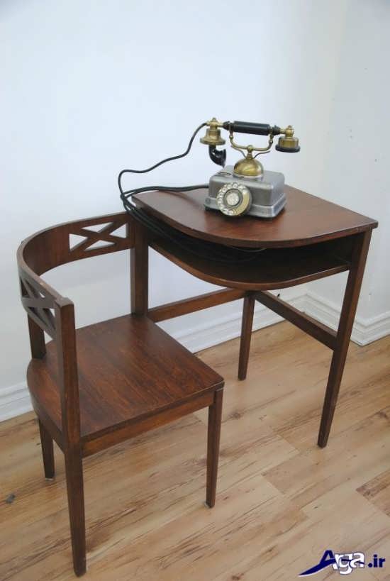 میز تلفن با طرحی کلاسیک و زیبا