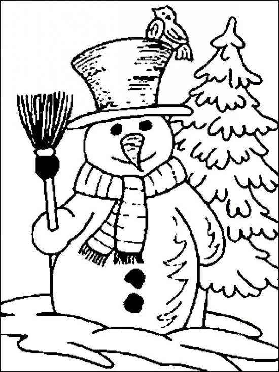 نقاشی کریسمس و آدم برفی برای کودکان 