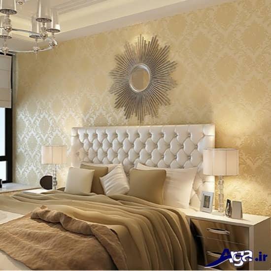 مدل کاغذ دیواری طلایی اتاق خواب 