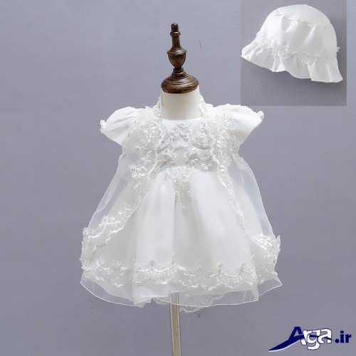 مدل لباس عروس نوزادی با کلاه 
