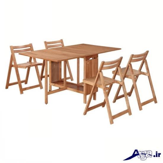 میز ناهار خوری چوبی با طرح شیک و جدید 