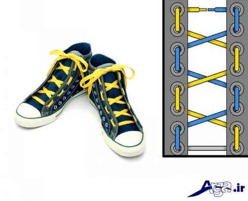 مدل ساده بستن بند کفش اسپرت 