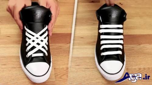 مدل ساده و متفاوت بستن بند کفش 