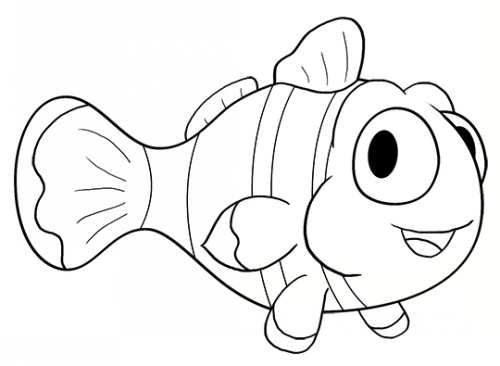 آموزش کشیدن نقاشی کارتونی ماهی 