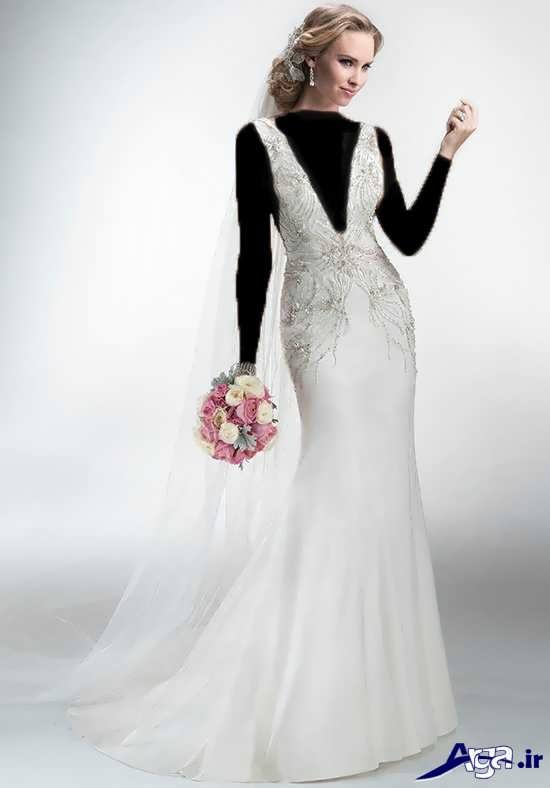 مدل لباس عروس یقه هفت 2017 