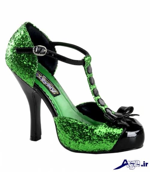 مدل کفش سبز و مشکی زنانه 