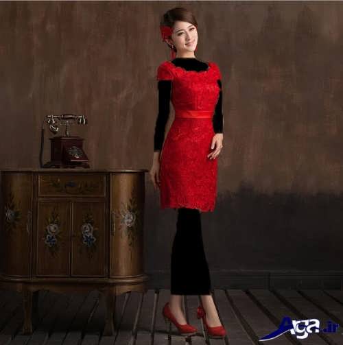 مدل لباس مجلسی قرمز و شیک زنانه 