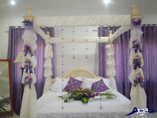 تزیین اتاق خواب عروس با گل و تور