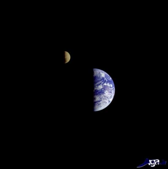 تصاویر زمین از فضا در کنار ماه