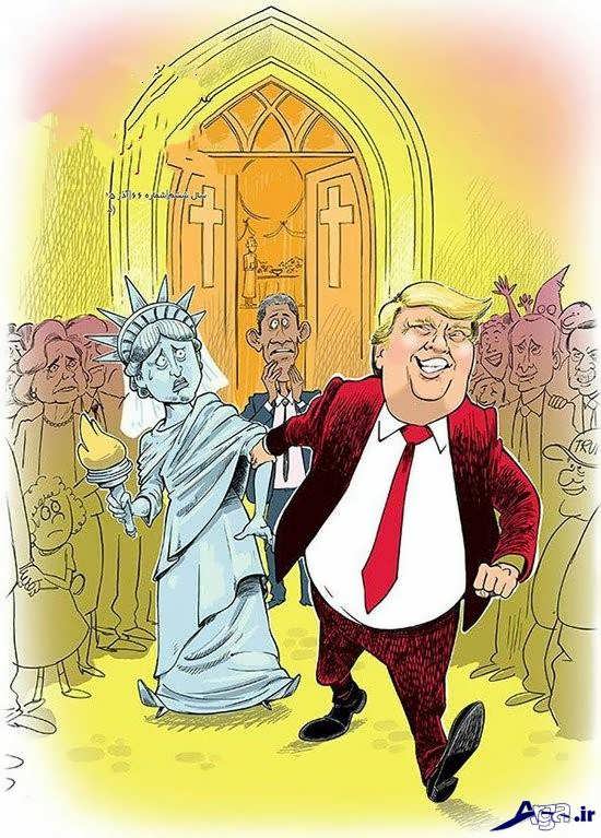 تصاویر جالب کاریکاتورهای ترامپ 