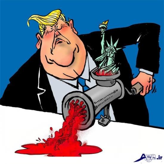 کاریکاتورهای ترامپ در مواضع سیاسی جدیدش