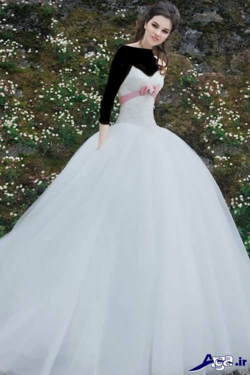 لباس عروس پفی با طرح ساده 