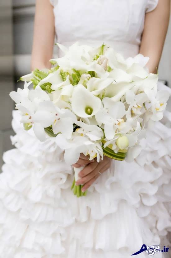 تزیین دسته گل ارکیده برای عروس