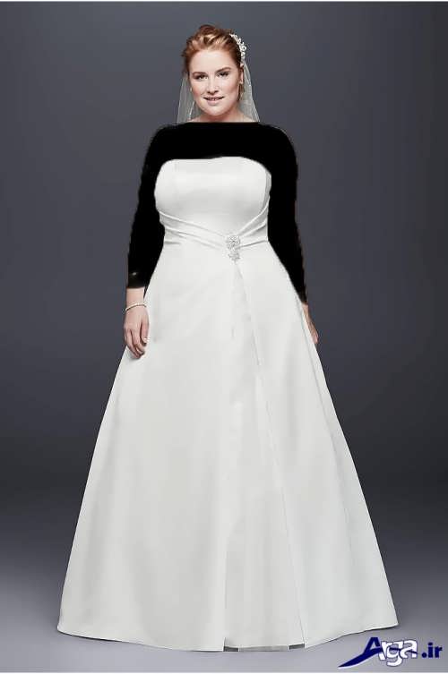 لباس عروس ساتن با سایز بزرگ 