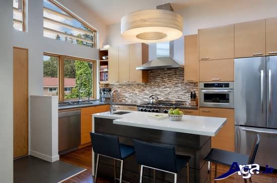 طراحی داخلی آشپزخانه مدرن و کوچک
