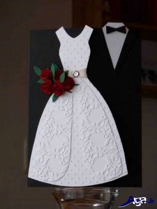 انواع کارت عروسی دست ساز به شکل عروس و داماد